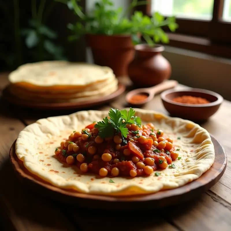 Injera con Wat (Estofado Etiopio de Garbanzos): Receta Vegana y Fermentada Tradicional