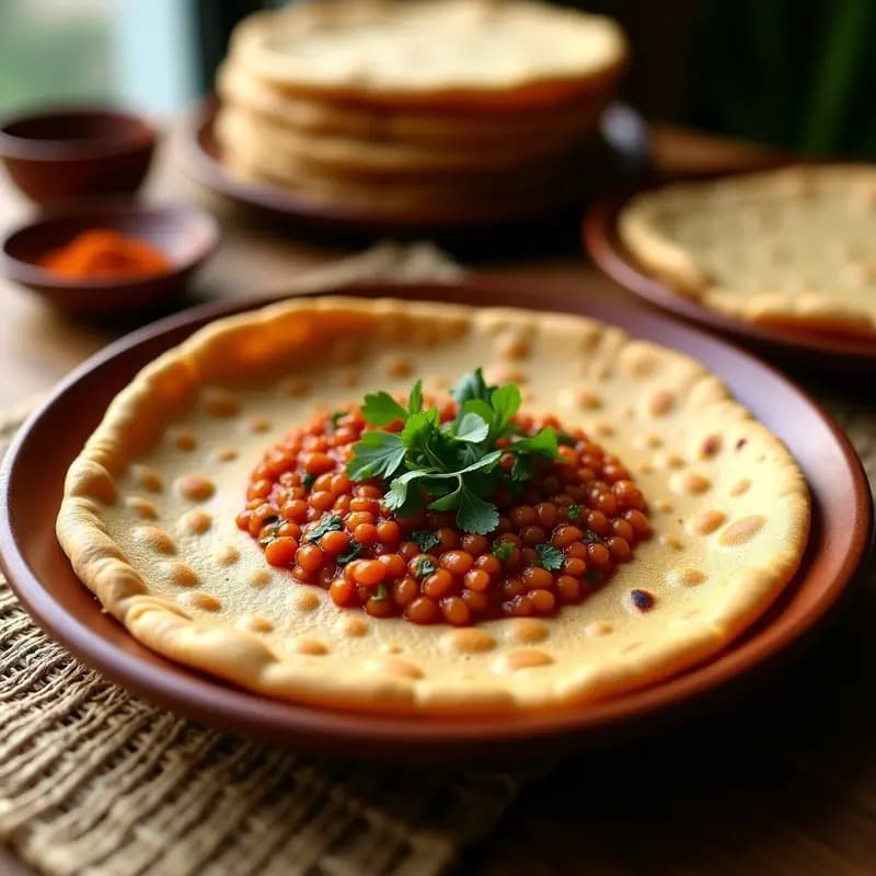 Injera Etíope con Wat de Lentejas Rojas y Berbere: Receta Africana Sin Gluten