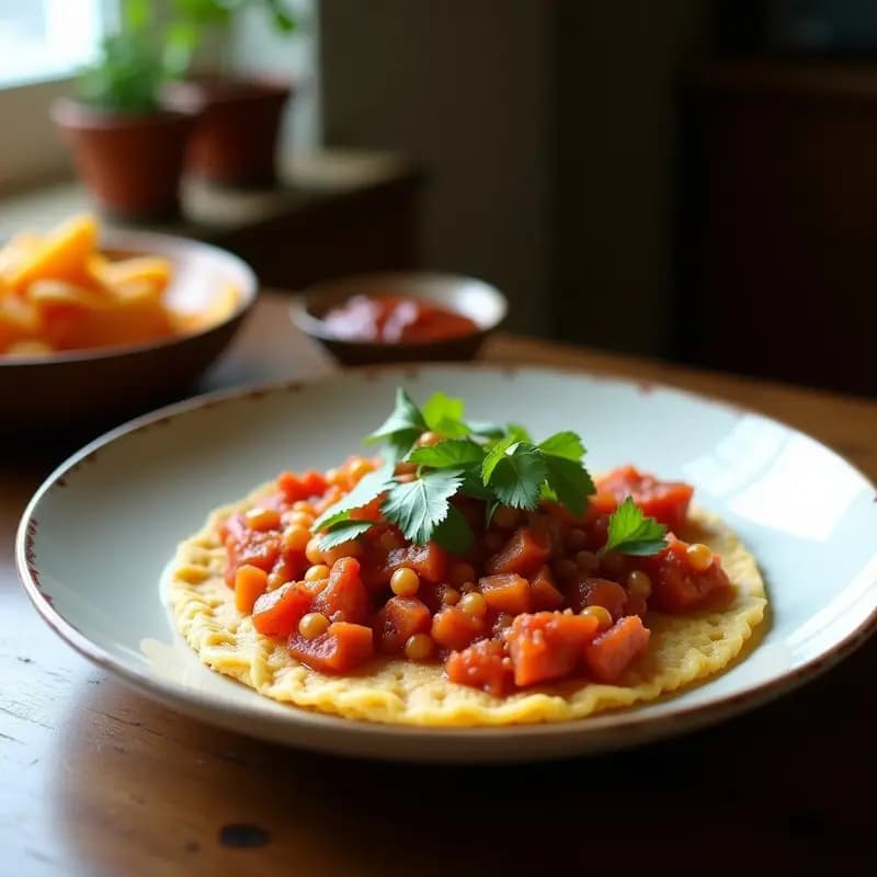 Injera con Wat de Lentejas Rojas: Receta Etiopía Vegana y Fermentada en 2 Días