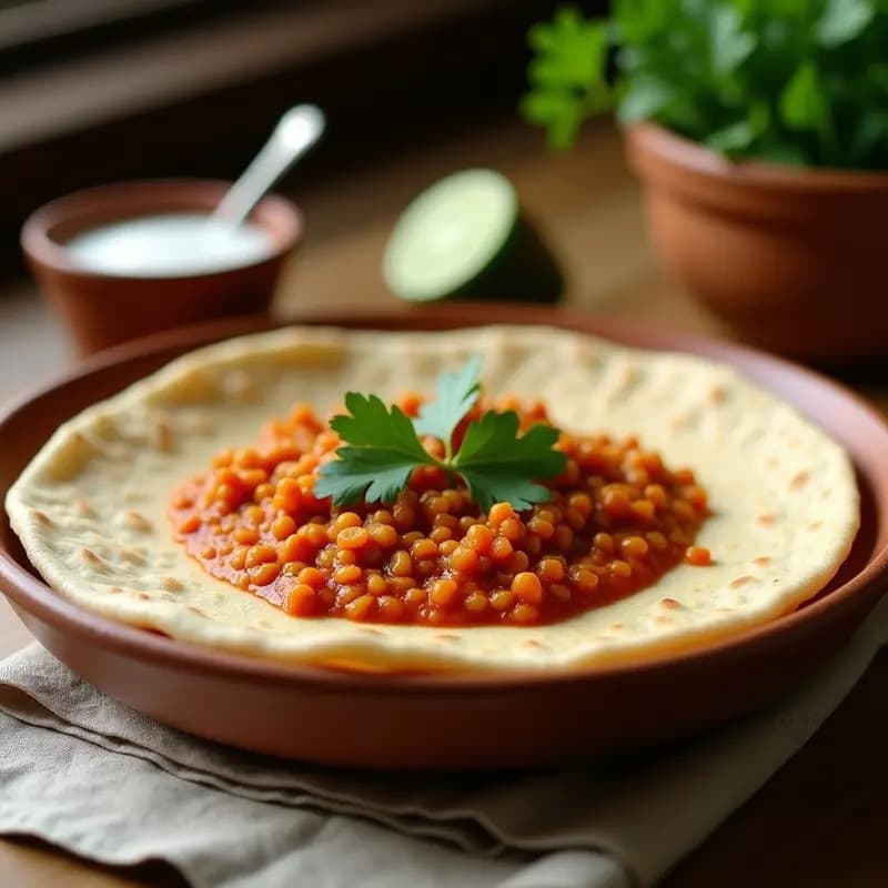 Injera Etíope con Wat de Lentejas Rojos: Receta Vegana y Alta en Hierro en 1 Hora