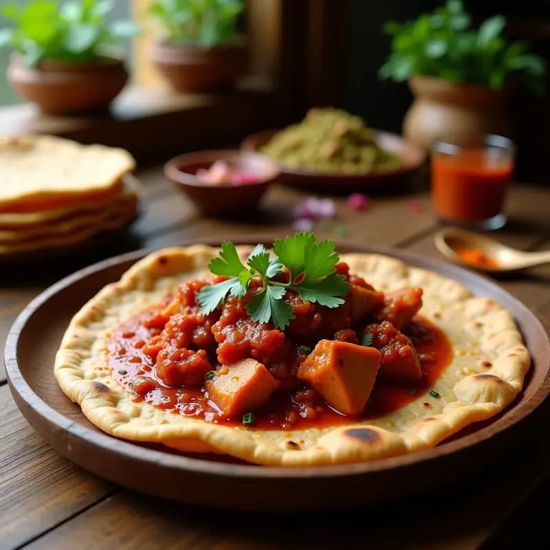 Injera con Wat de Pollo Etíope: Pan Esponjoso y Guiso Picante en una Receta