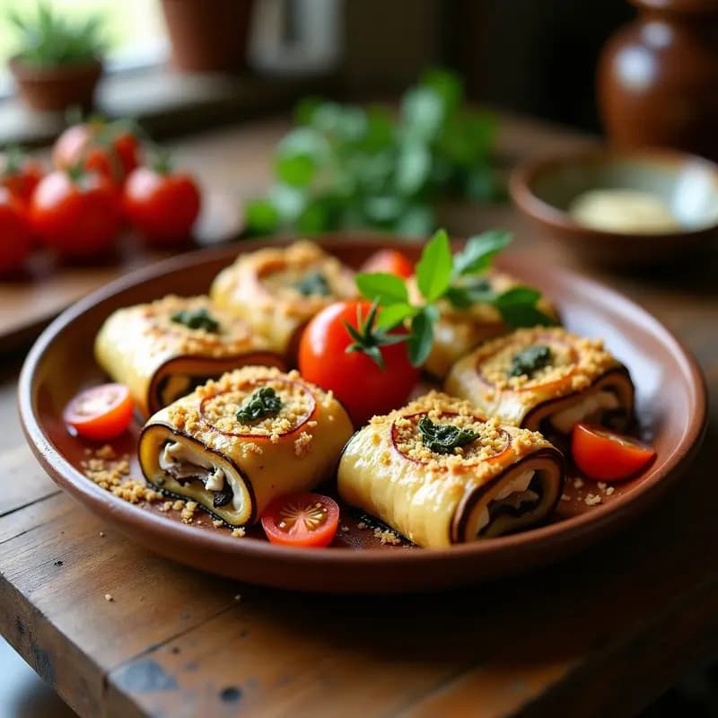 Involini Sicilianos de Berenjena con Ricotta y Anchoas: Entrante Italiano al Horno