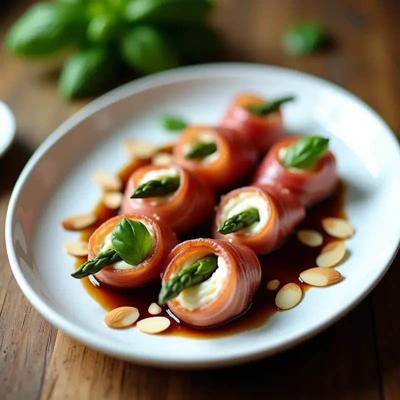 Involtini de Espárragos y Prosciutto: Entrante Italiano Keto con Queso de Cabra