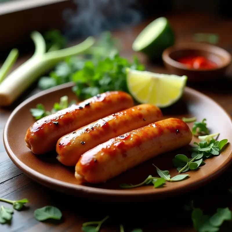 Isan Sausage con Hierbas Tailandesas: Salchicha Picante en Airfryer y Sin Conservantes