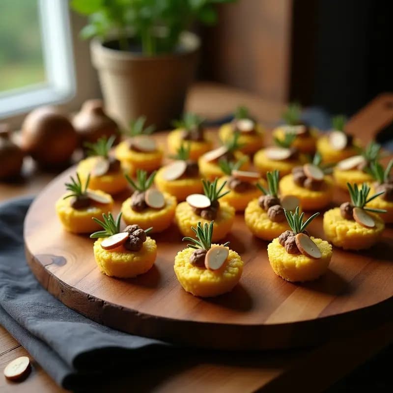 Italians Bites de Polenta y Hongos Porcini: Canapés Italianos Sin Gluten para Fiestas