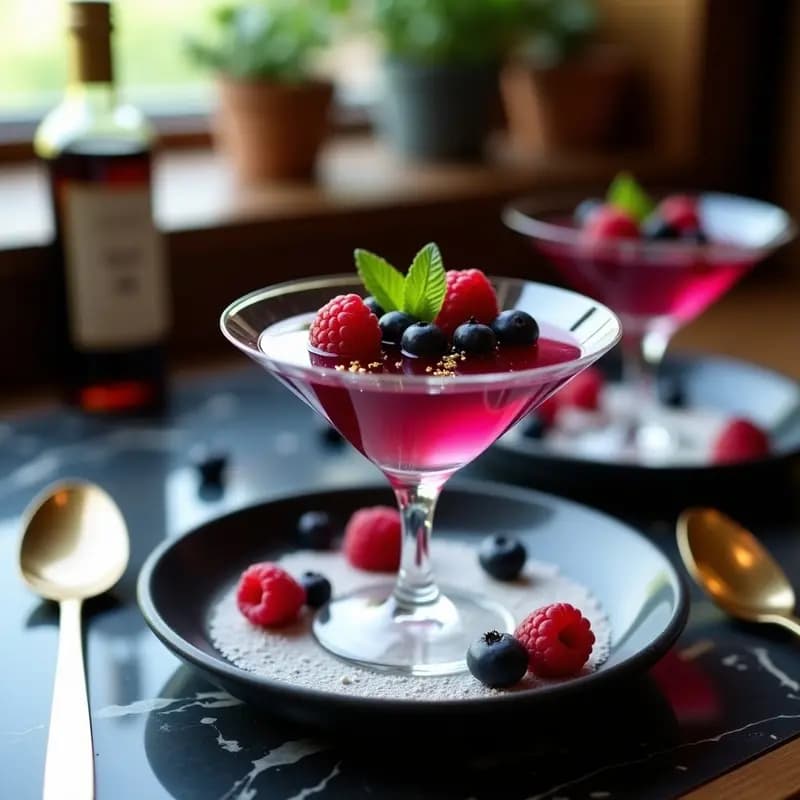 Jalea Real de Frutos del Bosque con Vinagre Balsámico: Postre Francés Elegante en 3 Pasos