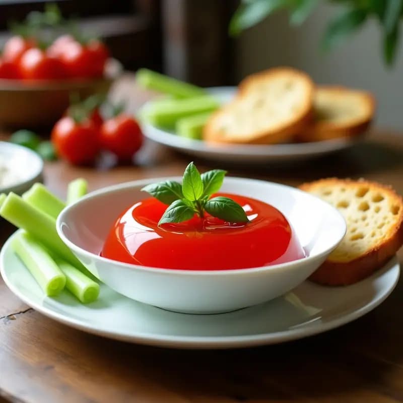 Jalea Real de Tomate y Albahaca: Aperitivo Español Tradicional y Sin Gluten