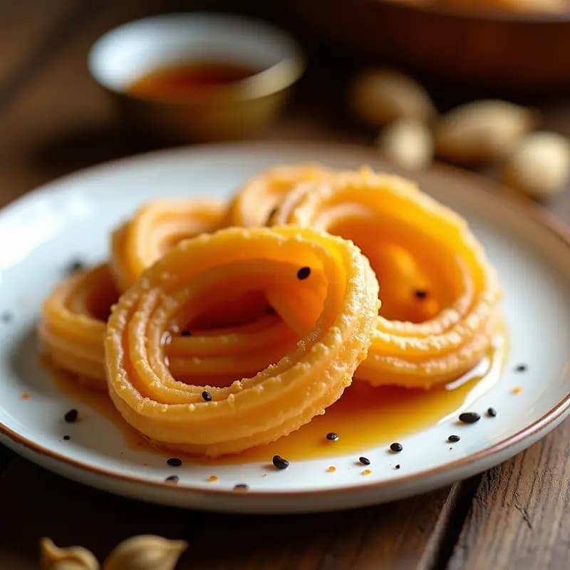 Jalebi de Harina de Garbanzo con Cardamomo: Postre Indio Sin Gluten y Crujiente