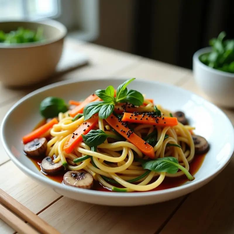 Japchae Coreano con Fideos de Calabacín: Receta Sin Gluten y Alta en Fibra