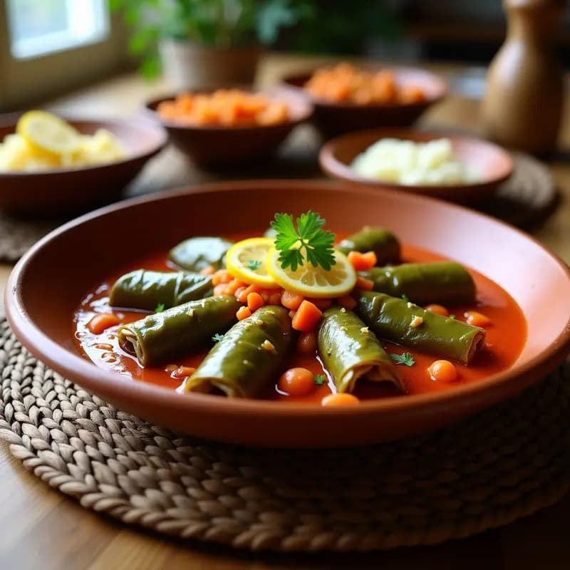 Japrak de Hojas de Parra con Arroz y Limón: Receta de los Balcanes Vegana