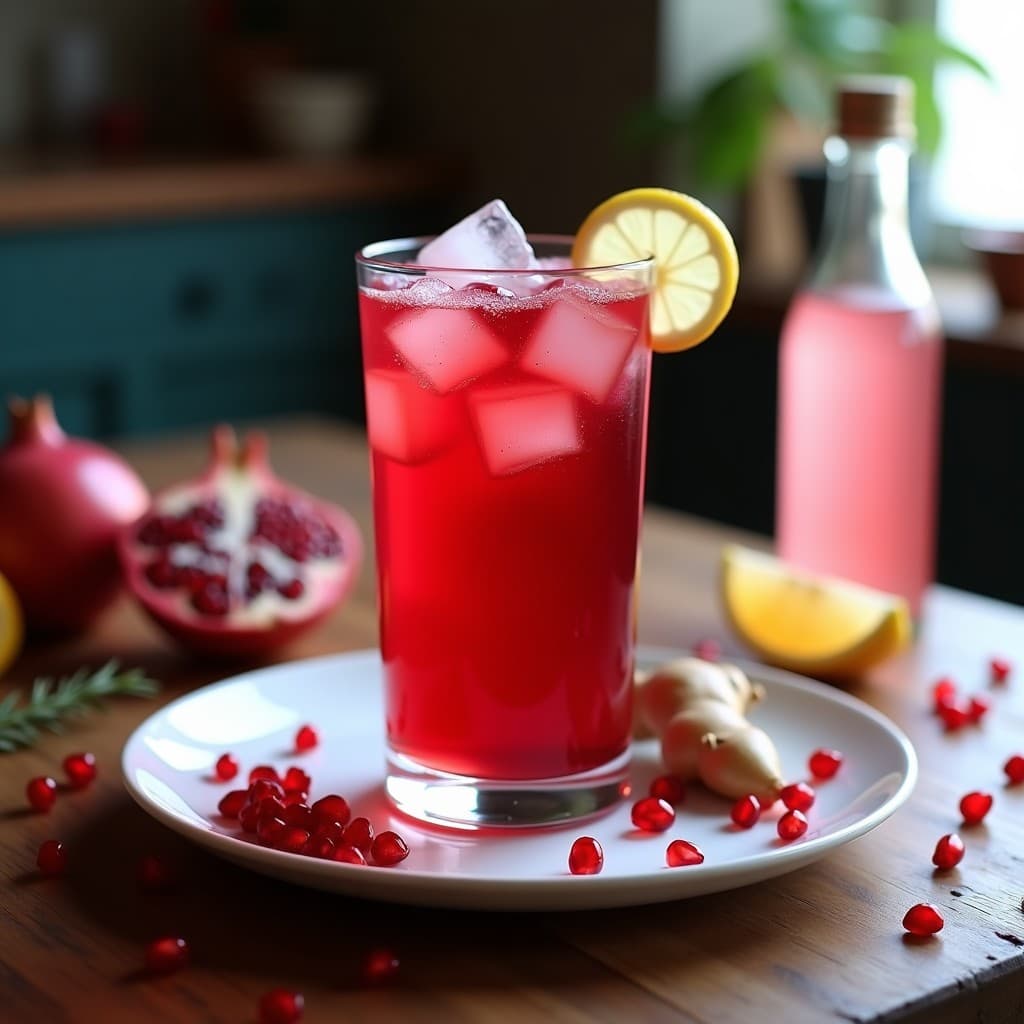 Jarabe de Granada y Jengibre con Agua de Rosas: Bebida Persa para la Digestión en 5 Minutos