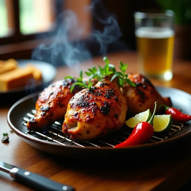 Jerk Chicken Jamaiquino: Pollo al Estilo Caribeño con Especias Scotch Bonnet en Parrilla