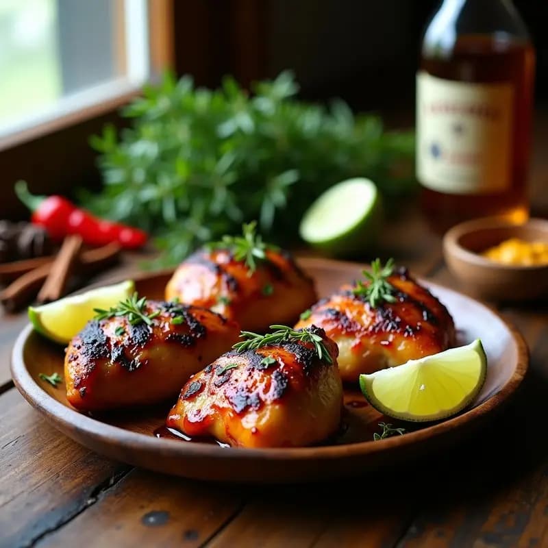 Jerk Chicken Jamaicano con Marinada de Habanero y Limón: Receta en Grill o Airfryer