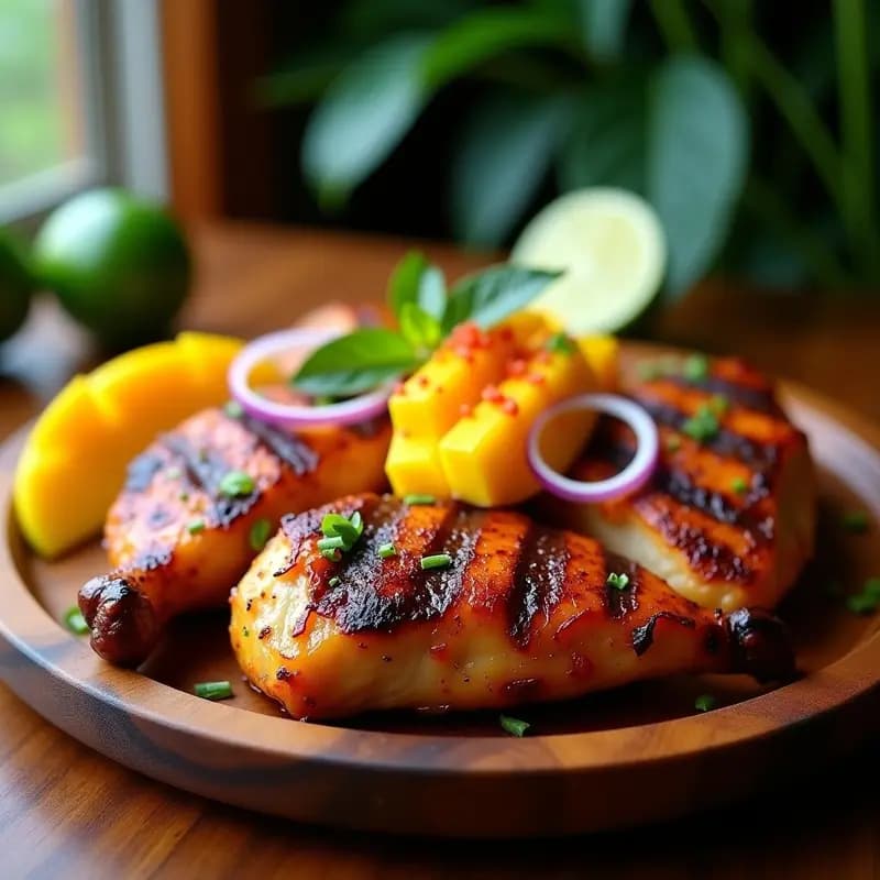 Jerk Chicken Jamaicano con Mango y Habanero: Receta en Grill y Baja en Calorías