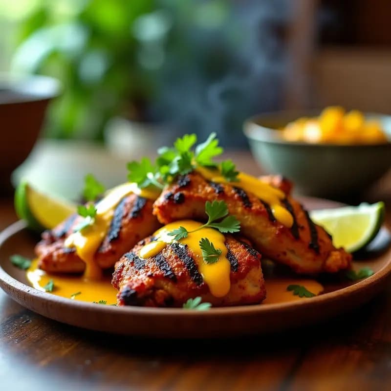 Jerk Chicken Jamaicano con Salsa de Mango y Lime: Receta en Barbacoa con Toque Caribeño