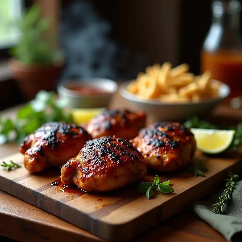 Jerk Chicken Jamaicano: Pollo Marinado con Especias Picantes a la Parrilla