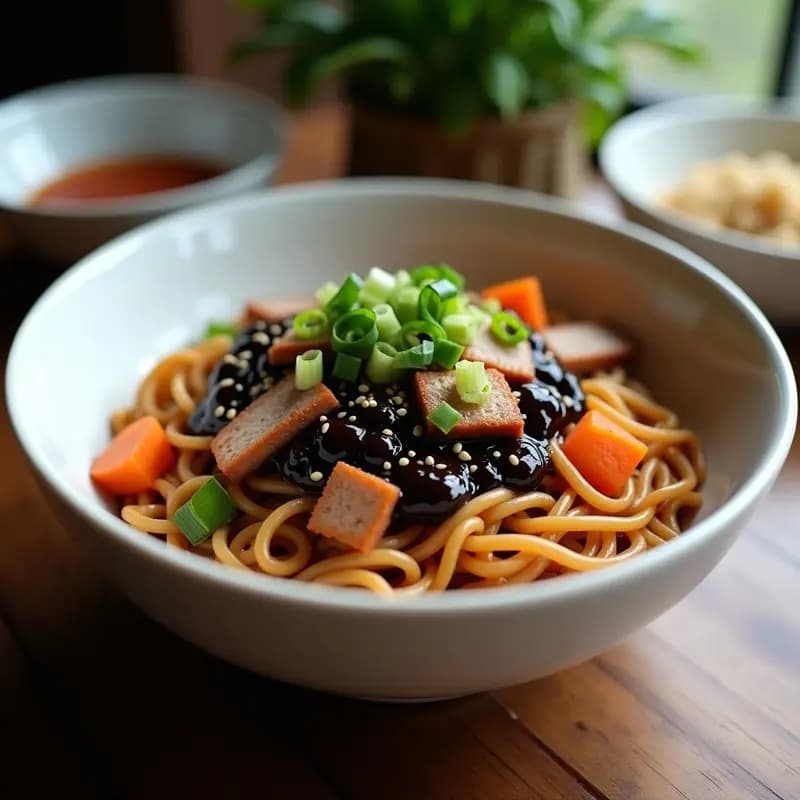 Jjajangmyeon: Fideos Coreanos con Salsa Negra de Frijol y Cerdo