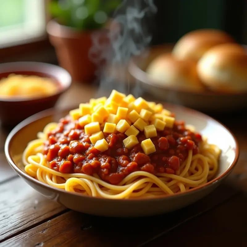 Jollibee Style Spaghetti: Fideos Filippinos Dulces con Salsa de Carne y Queso