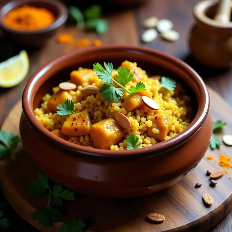 Jollof Rice de Arroz Salvaje con Pollo al Curry: Receta Nigeriana en Una Olla