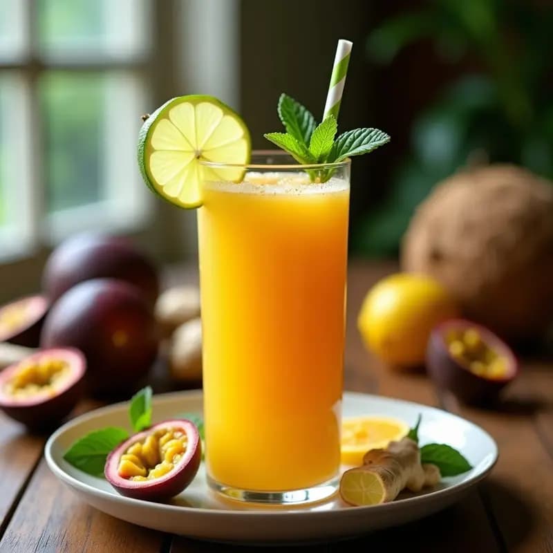 Jugo de Noni y Maracuyá: Bebida Hawaiana Antioxidante y Energizante Sin Azúcar
