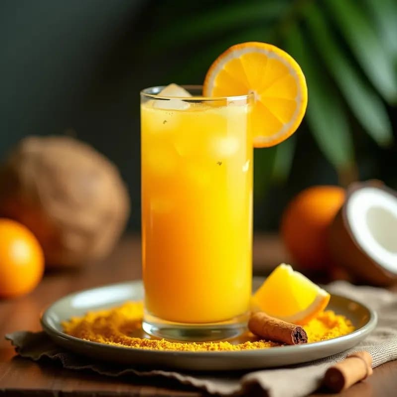 Jugo de Noni y Naranja con Cúrcuma: Bebida Hawaina Antiinflamatoria
