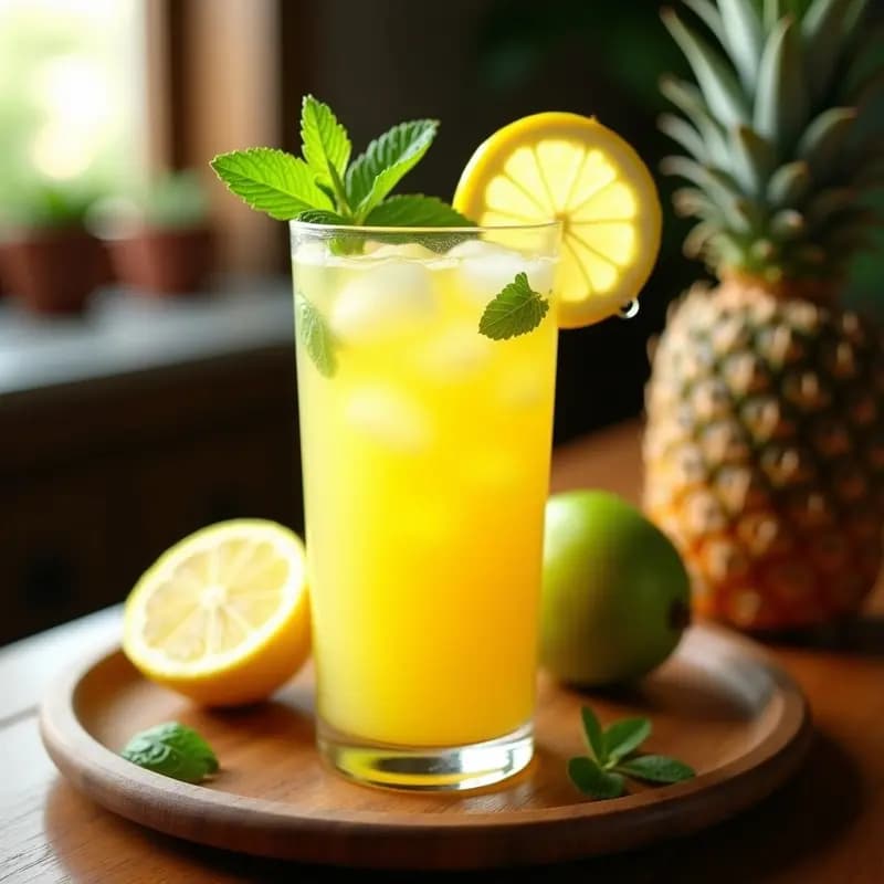 Jugo de Noni y Piña con Limón: Bebida Polinesia Antioxidante y Energizante