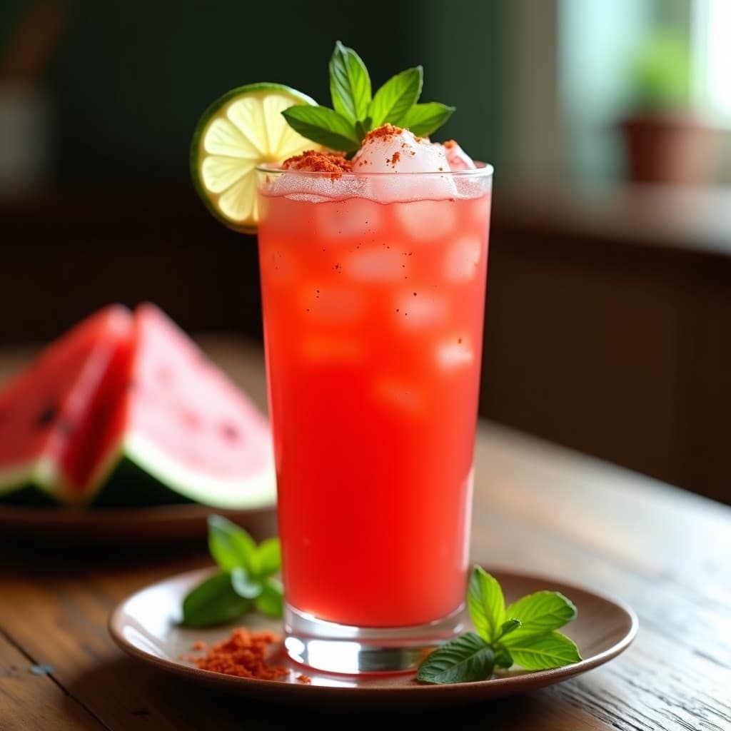 Jugo de Sandía y Albahaca con Toque de Pimienta de Cayena: Bebida Desintoxicante y Picante