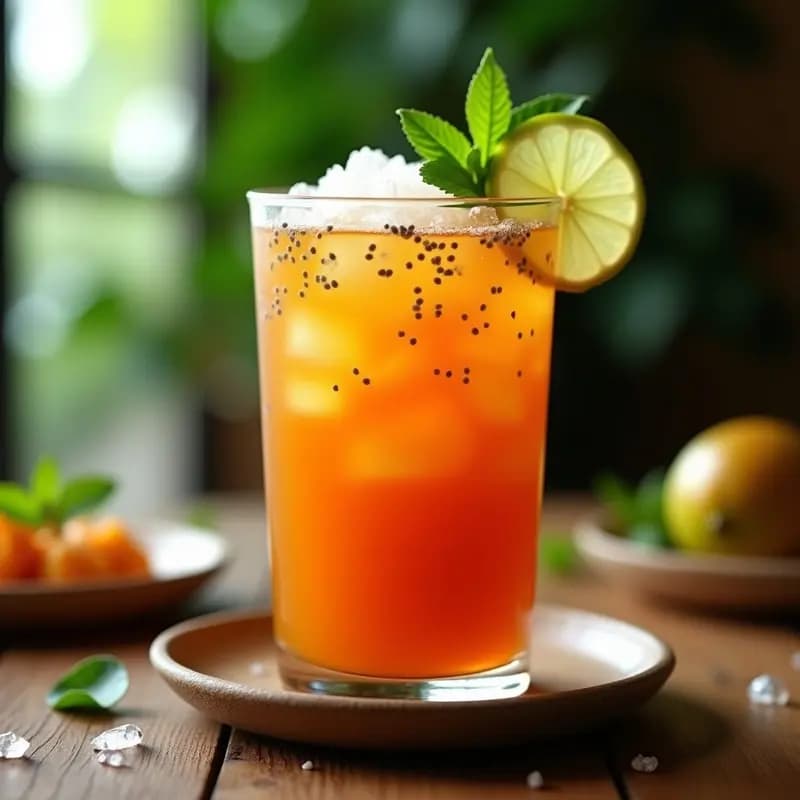 Jugo de Tamarindo y Maracuyá con Chía: Bebida Colombiana Energizante y Detox