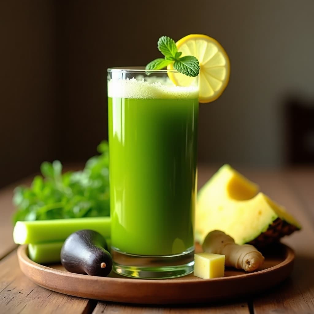 Jugo Verde de Apio, Piña y Rábano Negro: Bebida Depurativa y Energizante en 5 Minutos
