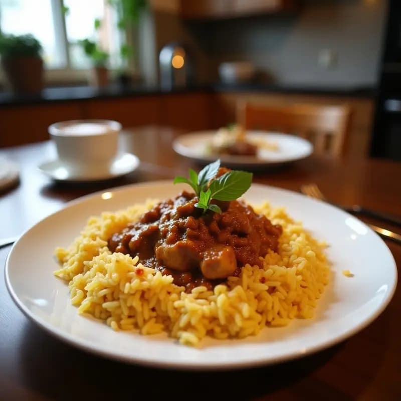 Kaa’ry de Pollo Senegalés con Arroz Basmati: Estofado Africano con Especias Exóticas