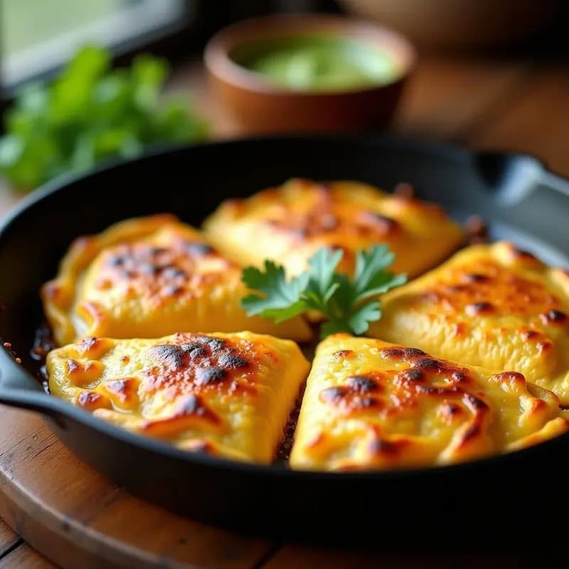 Cachi Parathas: Pan Indio Relleno de Queso y Especias en Sartén
