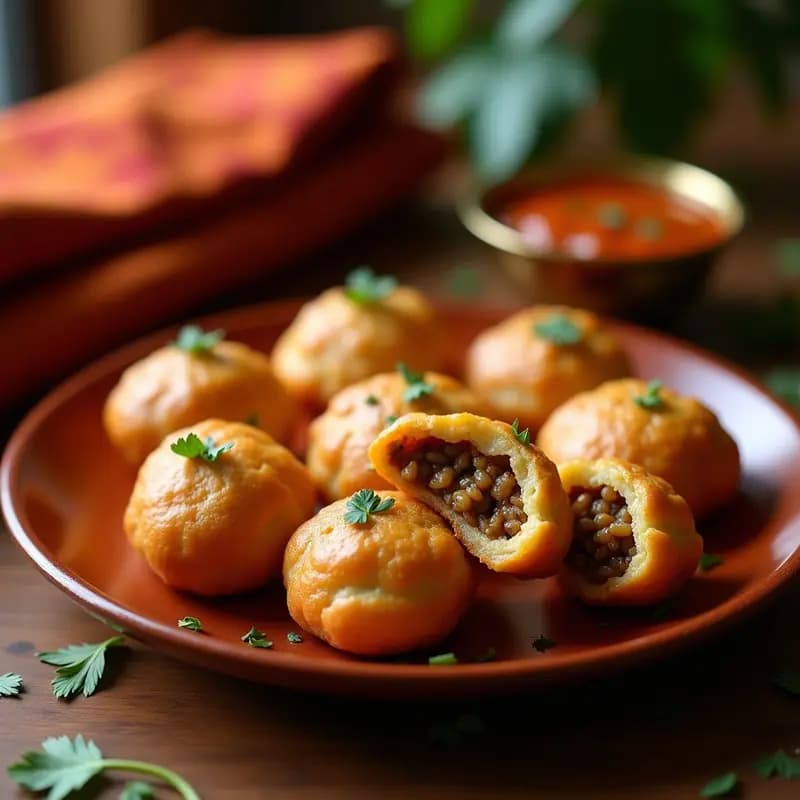 Kachori Indias de Lentejas y Comino: Empanadillas Fritas Veganas y Crujientes