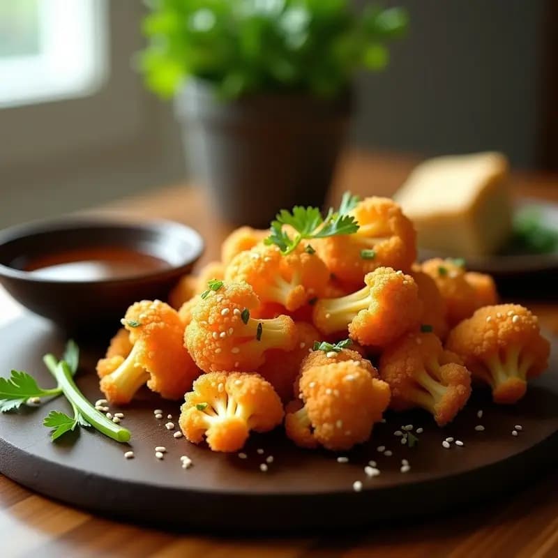 Karage de Coliflor Crujiente: Receta Japonesa de pollo frito vegano en Airfryer