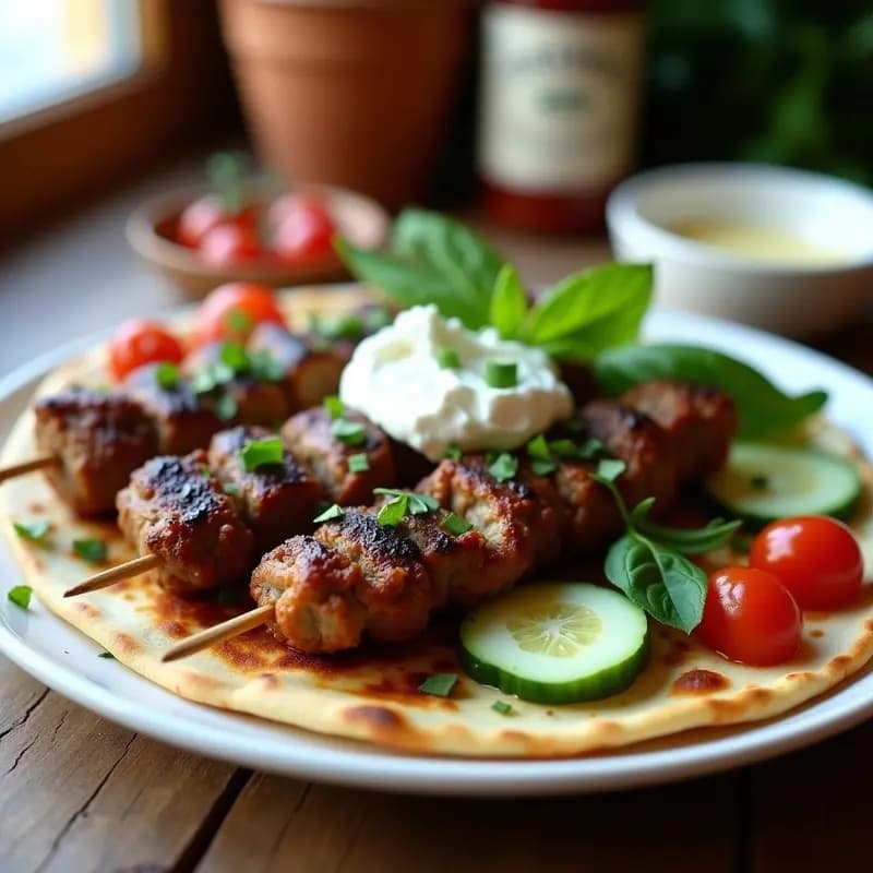 kebab Armenio de Cordero y Hierbas con Pan de Lavash: Receta en Airfryer y Alta en Proteína