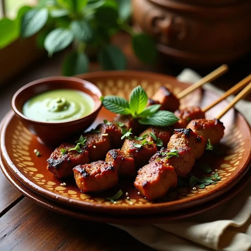 Kebabs de Cordero con Especias Marroquíes y Salsa de Mentón: Receta en Airfryer y Sin Aceite