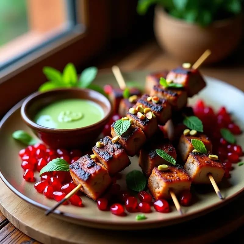 Kebabs Iraníes de Cordero y Granados: Receta en Barbacoa con Salsa de Mentas