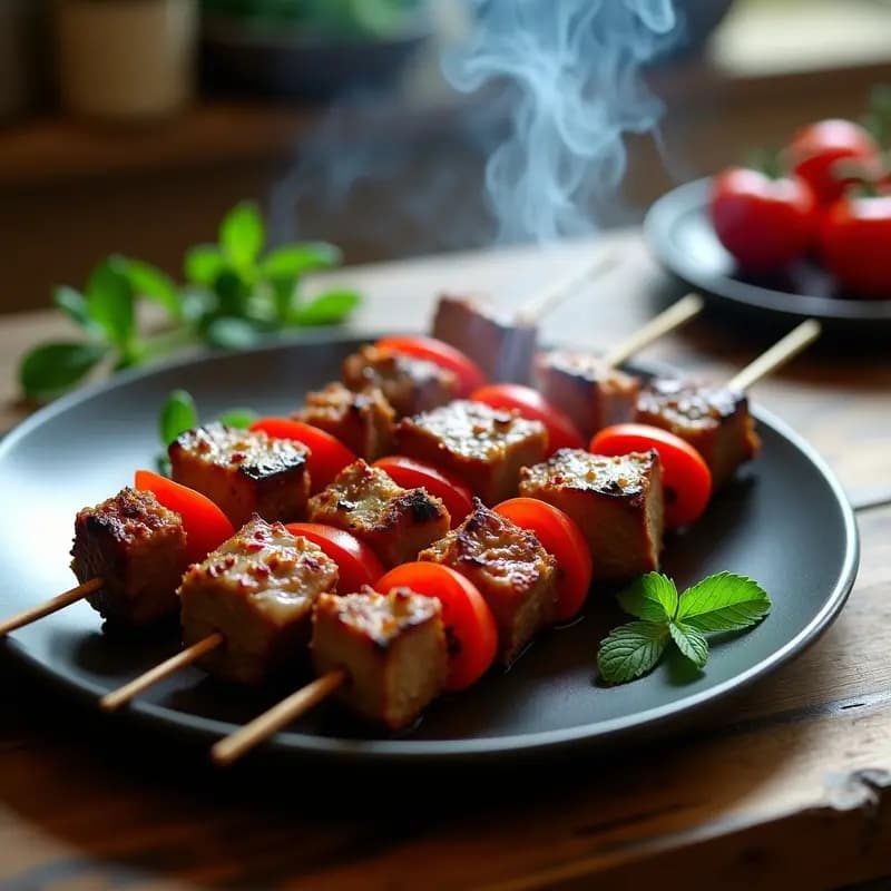 Kebabs de Cordero con Especias Sumac y Ajo: Receta Persa en Brochetas para BBQ