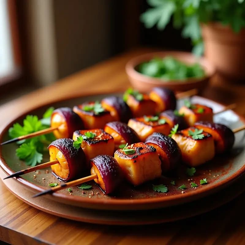 Kebabs Marroquíes de Pollo y Ciruelas: Brochetas Dulce-Saladas en Airfryer