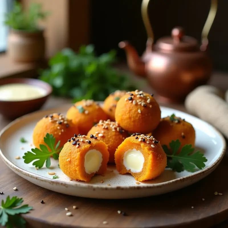 Kebbeh de Calabaza y Queso Halloumi: Entrante Libanés Vegano y Crujiente