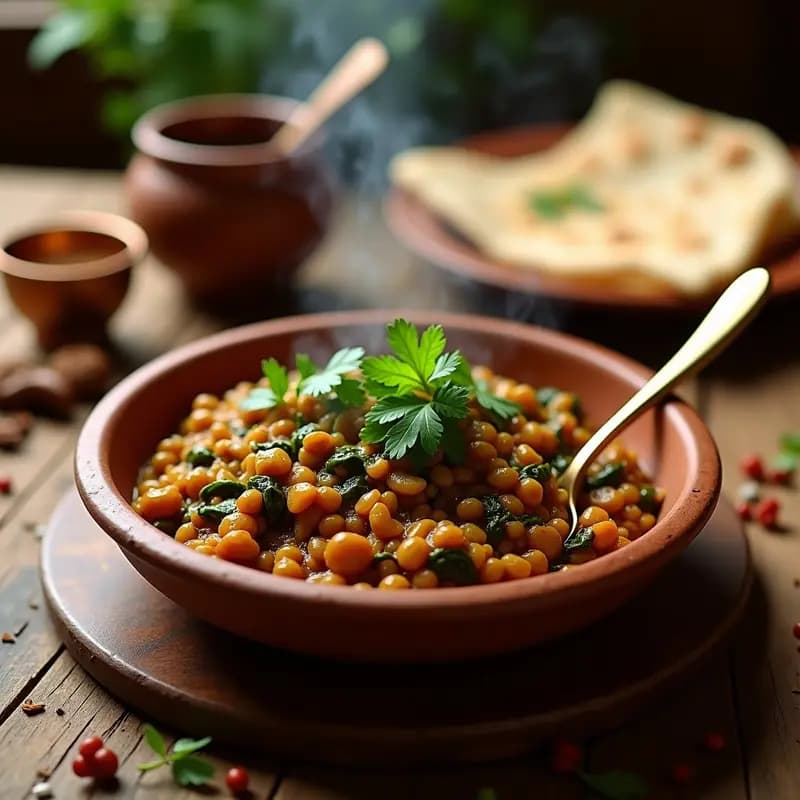 Keema de Lentejas y espinacas: Receta Paquistaní Vegana con Especias Tradicionales
