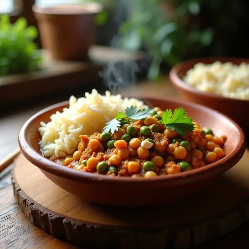 Keema Matar de Garbanzos: Receta India Vegana con Especias Garam Masala
