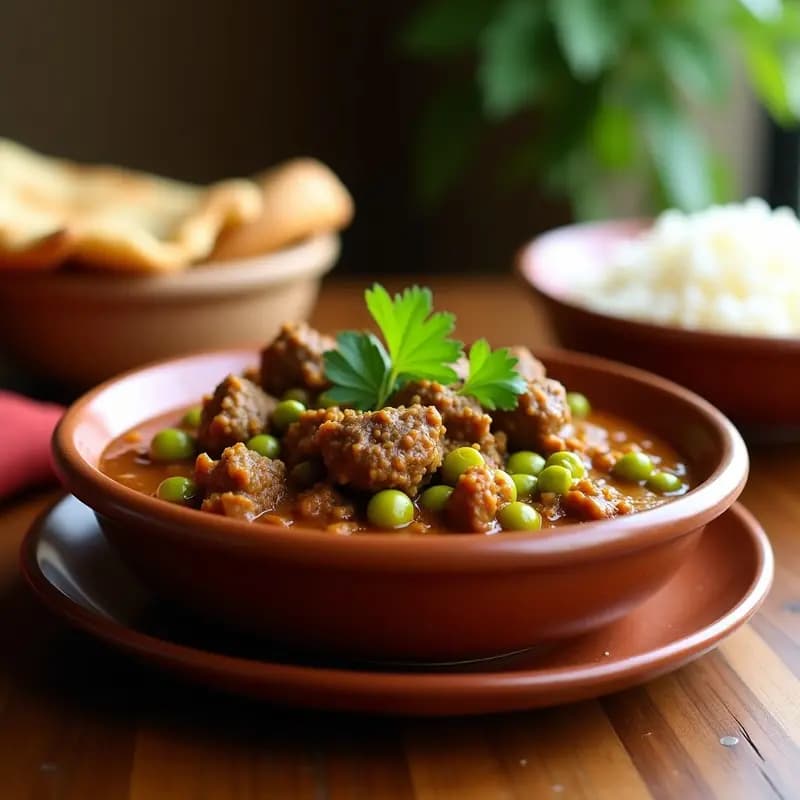 Keema Matar con Guisantes y Carne Picada: Receta India en Olla Exprés con Especias Tradicionales