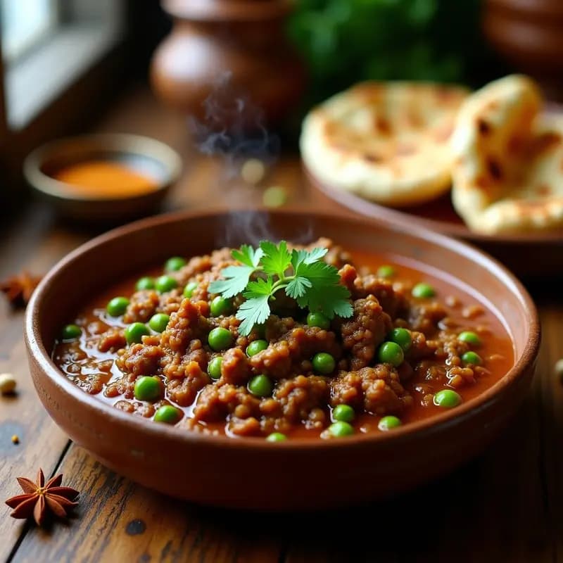Keema Matar con Guisantes y Pan Naan Integral: Receta India de Cordero Picado en Olla