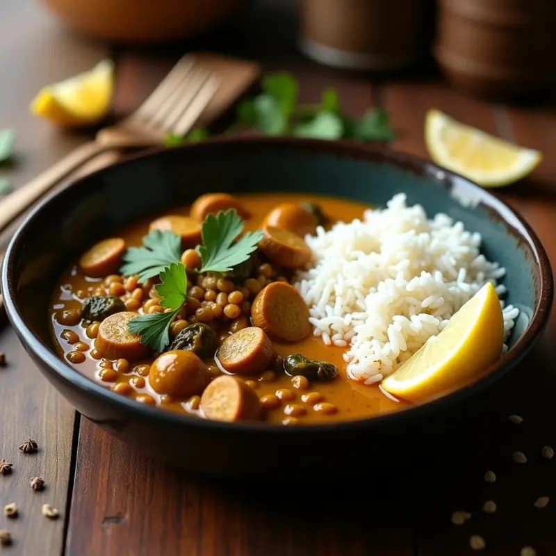 Keema Matar de Lentejas y Champiñones: Receta India Vegana en Olla Rápida