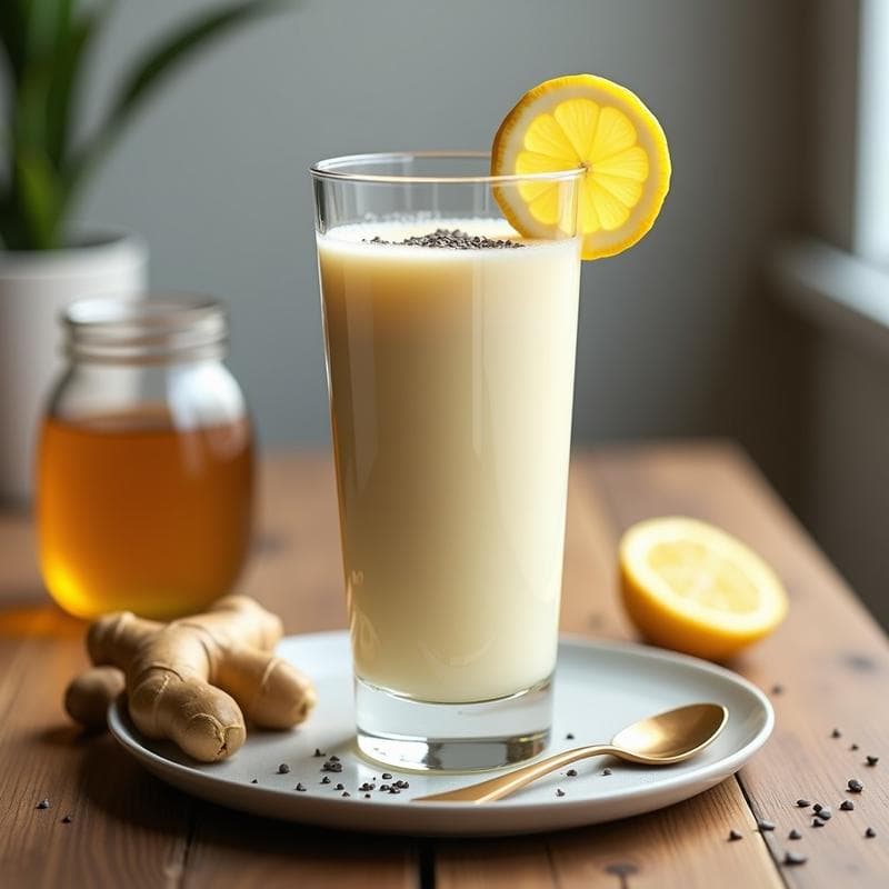 Bebida de Kefir de Leche con Miel de Manuka y Jengibre: Batido Probiótico para Inmunidad