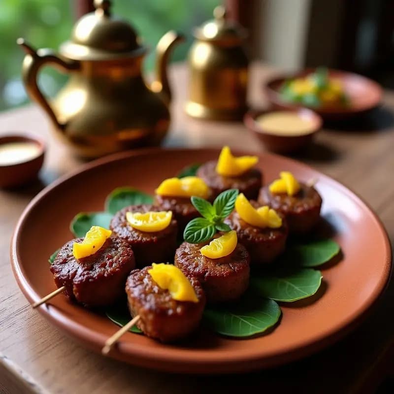 Kefta de Cordero con Mentas y Limón: Brochetas Marroquíes a la Parrilla