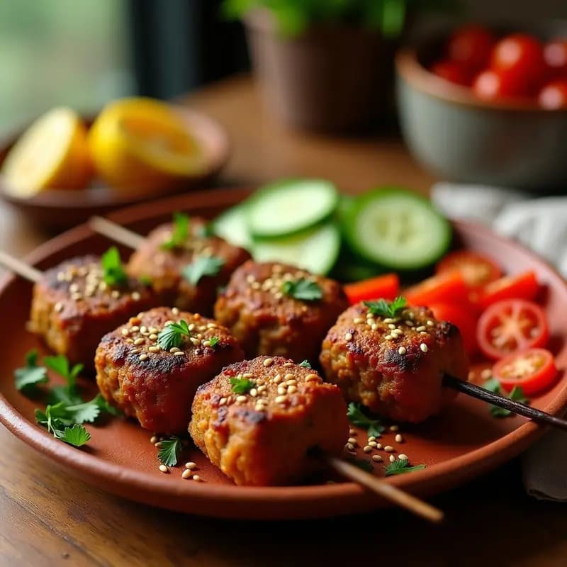 Kefta Marroquí de Cordero y Perejil: Brochetas Especiadas en Airfryer y Alta en Proteína