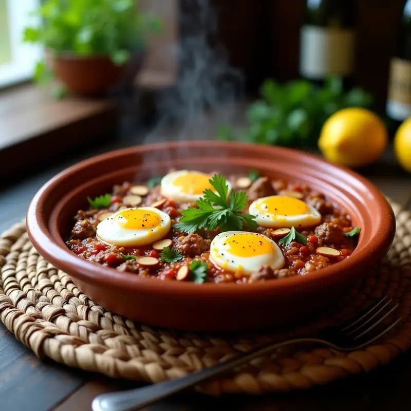 Kefta Tagine con Huevos y Tomates Secos: Receta Marroquí de Carne Picada en Salsa Especiada
