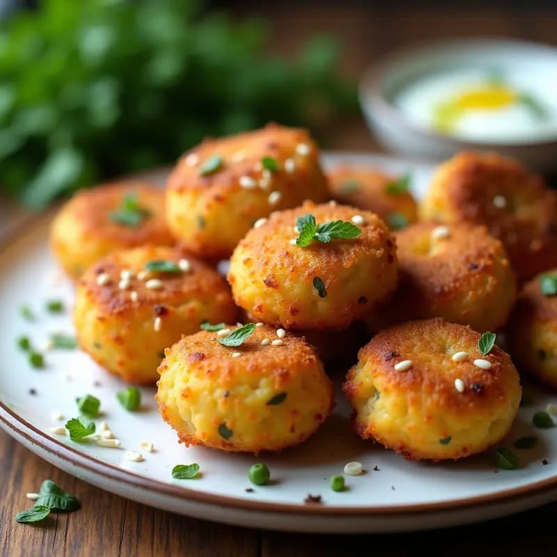 Keftedes de Garbanzos y Hierbas Frescas: Croquetas Gripas Veganas en Airfryer