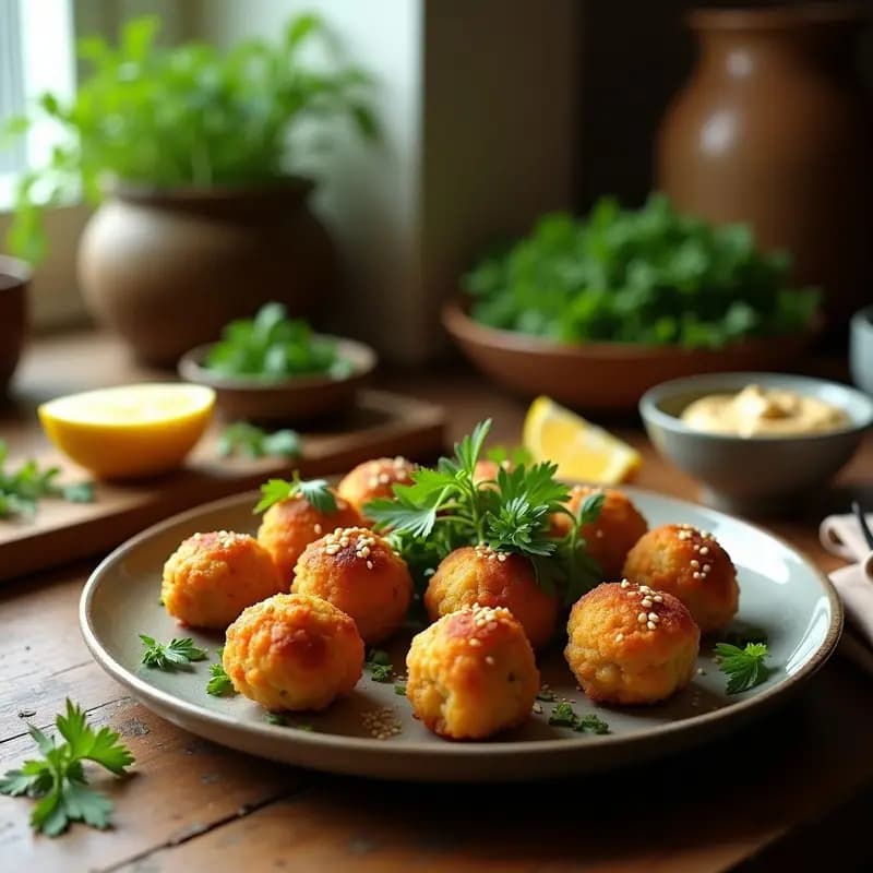 Keftedes de Garbanzos y Hierbas Frescas: Albóndigas Griegas Veganas al Horno